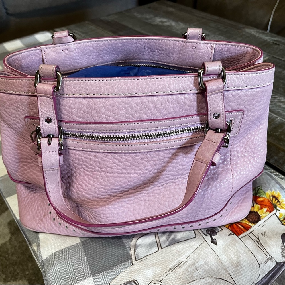 Handcrafted Coach Pink Cowhide Leather Satchel Shoulder Bag J043-5055 Authentic